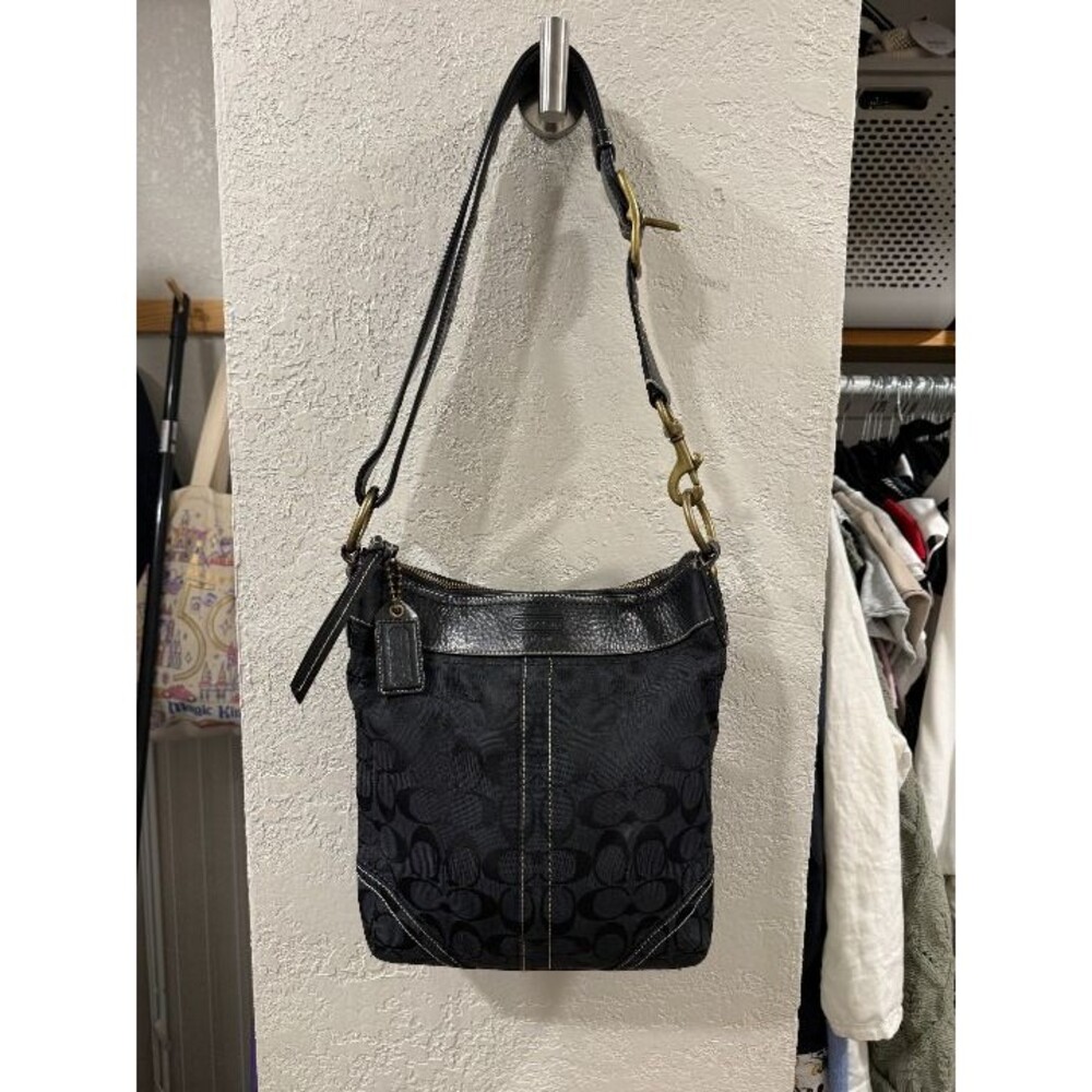 Coach Signature Black Jacquard Crossbody